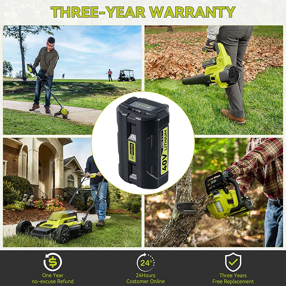 6.0Ah 40V/36V MAX Lithium OP4026 Battery Compatible with Ryobi 40V Battery with LED Indicator - Image 5
