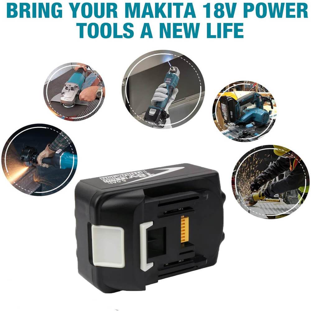 4 Pack For 18V 6Ah Makita BL1860B Battery Replacement & 4-Port 18V lithium-ion charger DC18SF for Makita 14.4V-18V lithium battery BL1890B BL1860 BL1850B BL1430 - Image 6