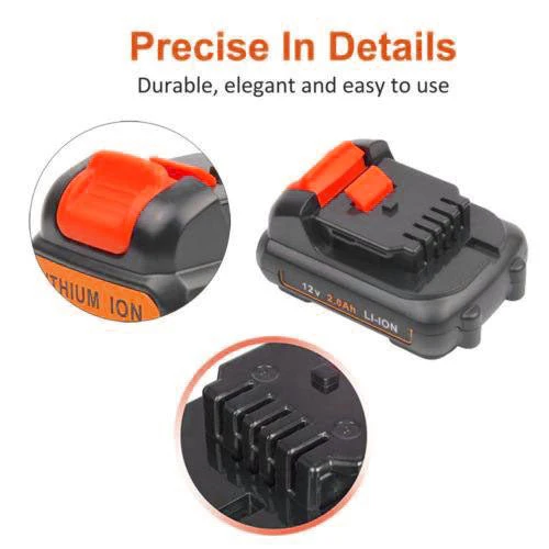 For Dewalt 12V Battery Replacement | DCB120 DCB123 DCB127 3.0AH Li-ion Battery (2 Pack) - Image 4