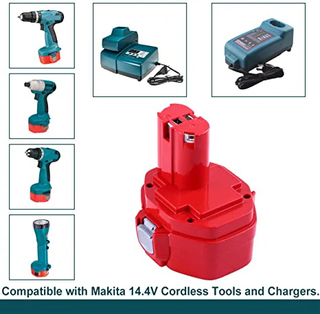 For Makita 14.4V Battery 4.8Ah Replacement | PA14 Battery Red - Image 3
