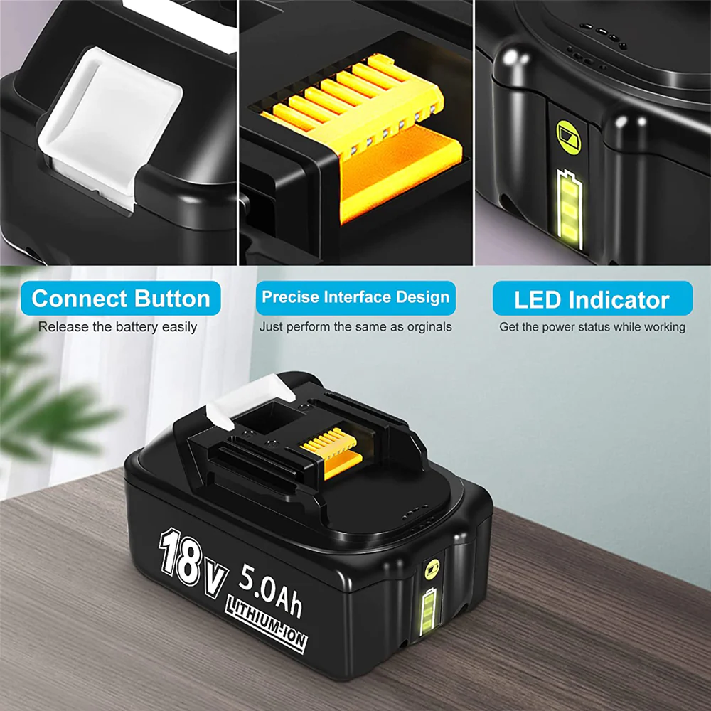 For Makita 18V 8.0Ah Battery Replacement | BL1850B Battery (LED Indicator) 2Pack- B2G2 - Image 3