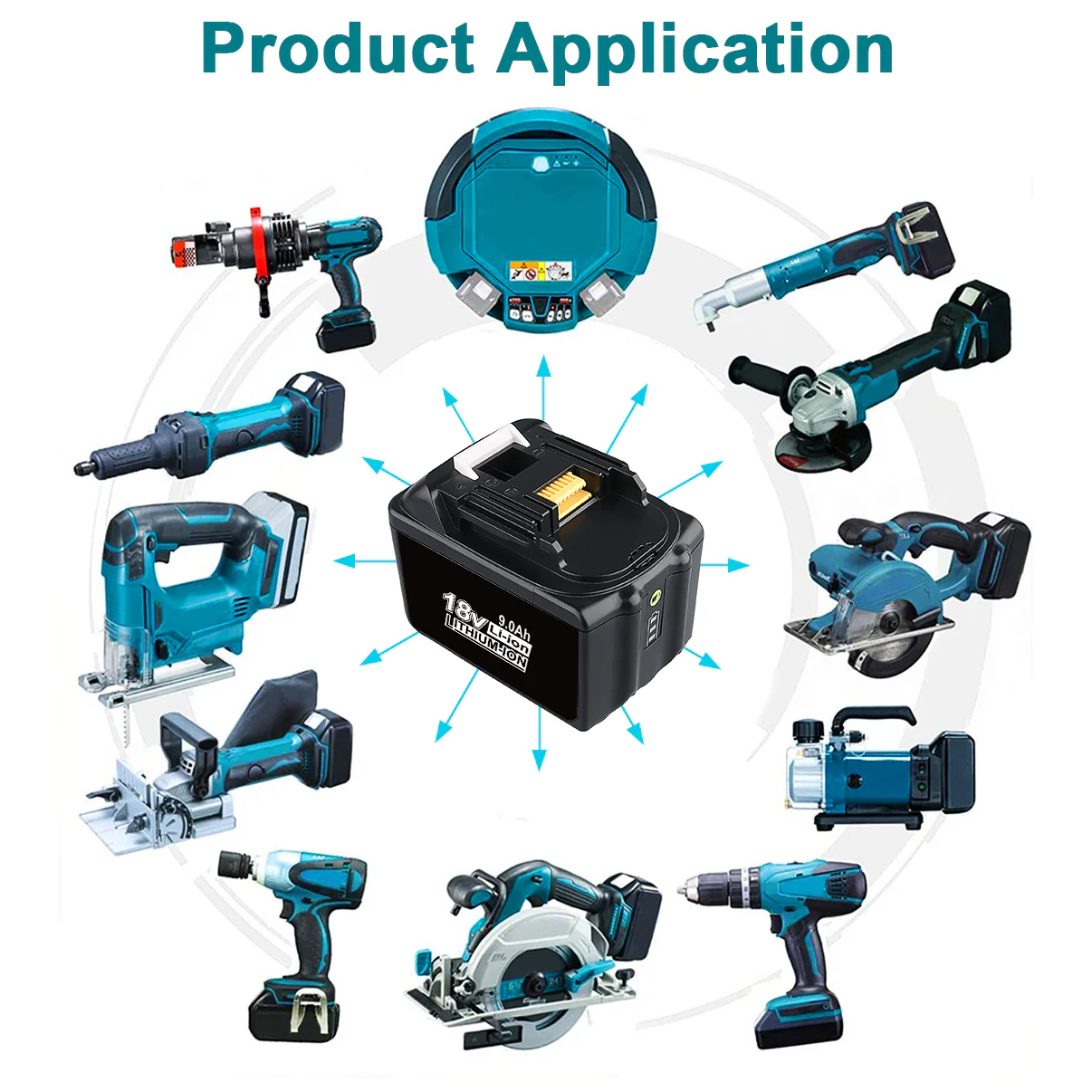 For Makita 18V Battery 9Ah Replacement | BL1890B Batteries 3 Pack - Image 2