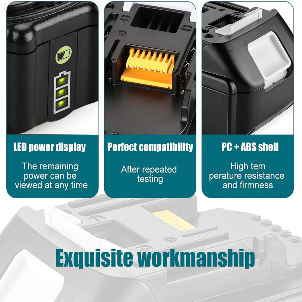 For Makita 18V Battery 6Ah Replacement | BL1860B Battery (LED Indicator) - Image 4
