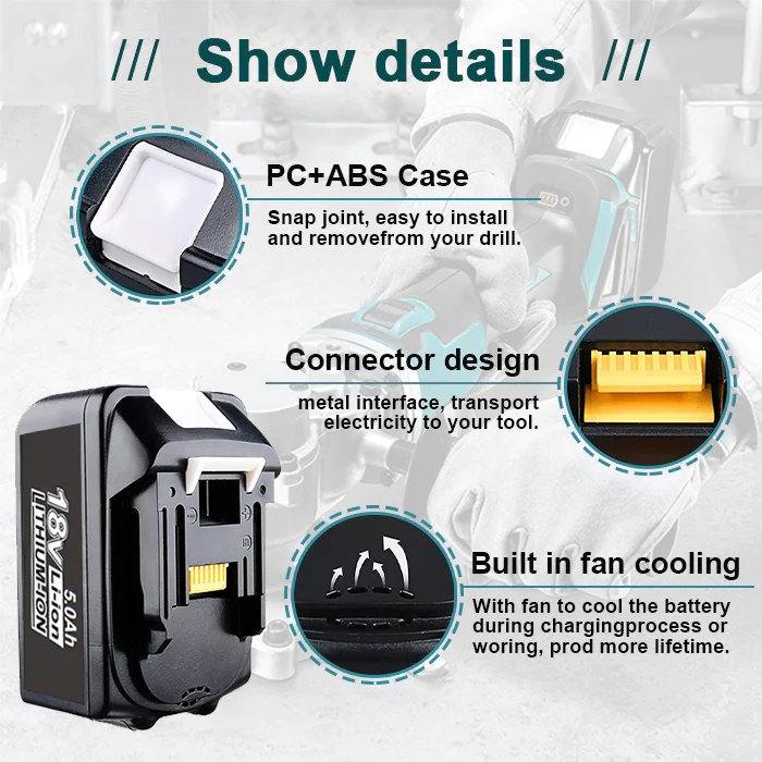 For Makita 18V Battery 5.0Ah Replacement | BL1850 Li-ion Batteries 2 Pack - Image 3