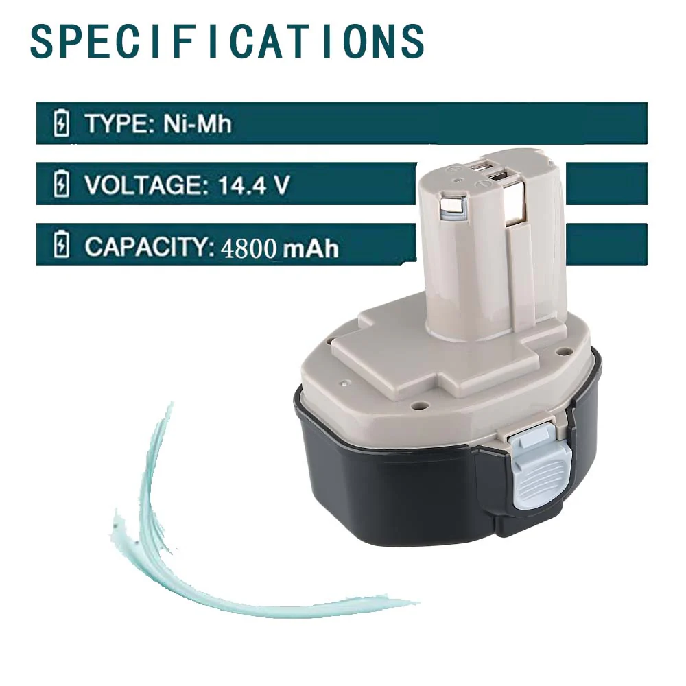 For Makita Battery 14.4V 4.8Ah Replacement | PA14 Ni-Mh Battery 2 Pack - Image 3