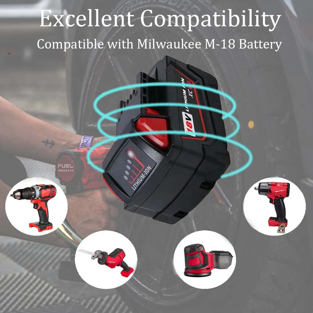 For Milwaukee 18V Battery 9Ah Replacement |  M 18 Batteries 3 Pack - Image 4